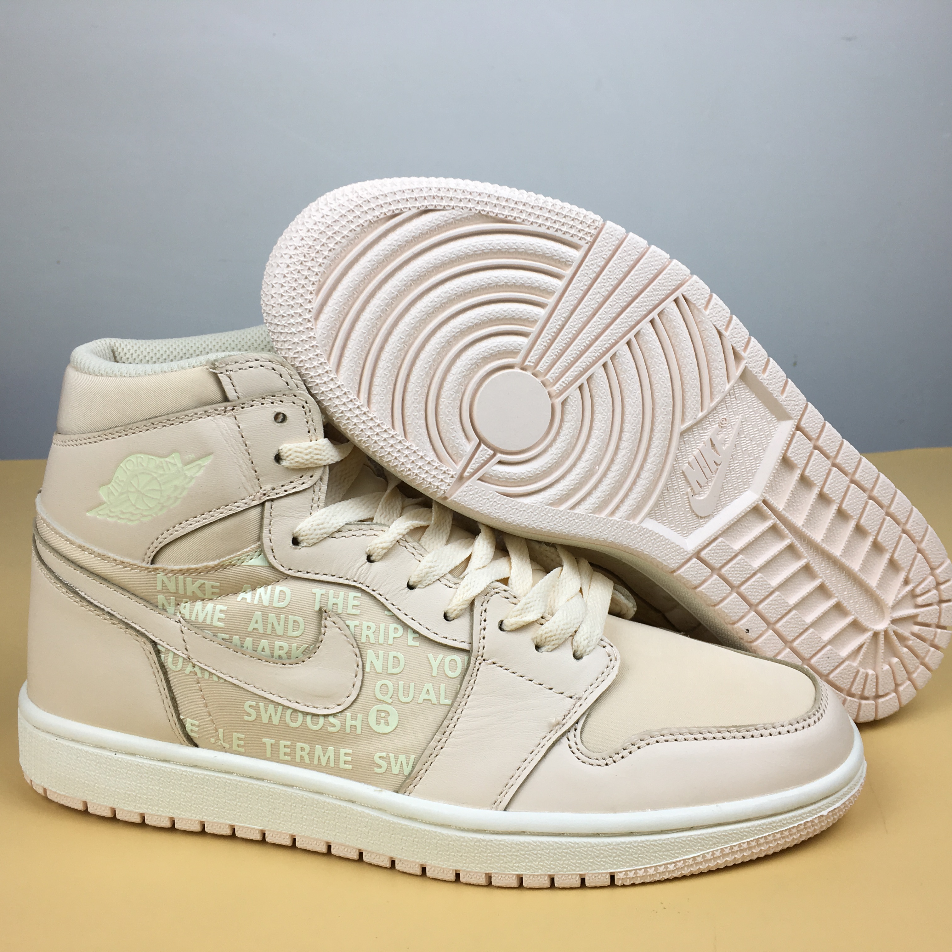 Off-white Air Jordan 1 Light Pink Shoes - Click Image to Close
